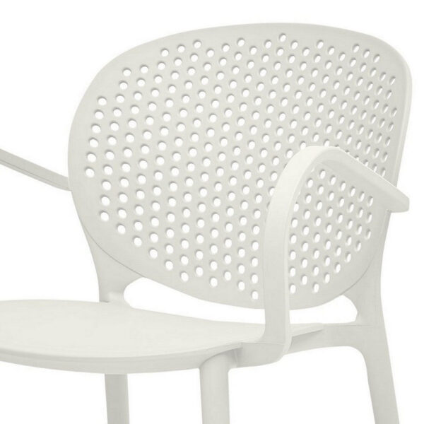 Feni 22 Inch Side Dining Armchair Set of 4, Indoor Outdoor, White Finish