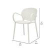 Feni 22 Inch Side Dining Armchair Set of 4, Indoor Outdoor, White Finish