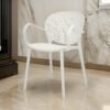 Feni 22 Inch Side Dining Armchair Set of 4, Indoor Outdoor, White Finish