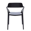 Geni 23 Inch Side Dining Chair Set of 4, Indoor Outdoor, Black Finish