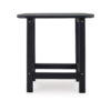 19 Inch Outdoor Side End Table, Slatted Top, Steel Frame, Black Finish