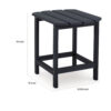 19 Inch Outdoor Side End Table, Slatted Top, Steel Frame, Black Finish