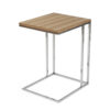 Zen 23 Inch Side Table, Rectangular Tray Top, C Chrome Frame, Zebrano Brown