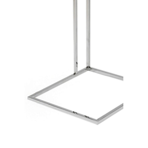 Zen 23 Inch Side Table, Rectangular Tray Top, C Chrome Frame, Zebrano Brown