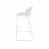 Sia 30 Inch Barstool Chair Set of 2, Curved Back, Square White Metal Legs