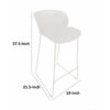 Sia 30 Inch Barstool Chair Set of 2, Curved Back, Square White Metal Legs