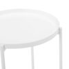 Ely 21 Inch Side End Table, White Round Tray Top, Modern Open Metal Frame