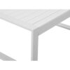Lark 35 Inch Outdoor Coffee Table, White Aluminum Frame, Polyresin Top
