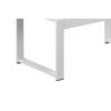 Lark 35 Inch Outdoor Coffee Table, White Aluminum Frame, Polyresin Top