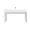Lark 35 Inch Outdoor Coffee Table, White Aluminum Frame, Polyresin Top
