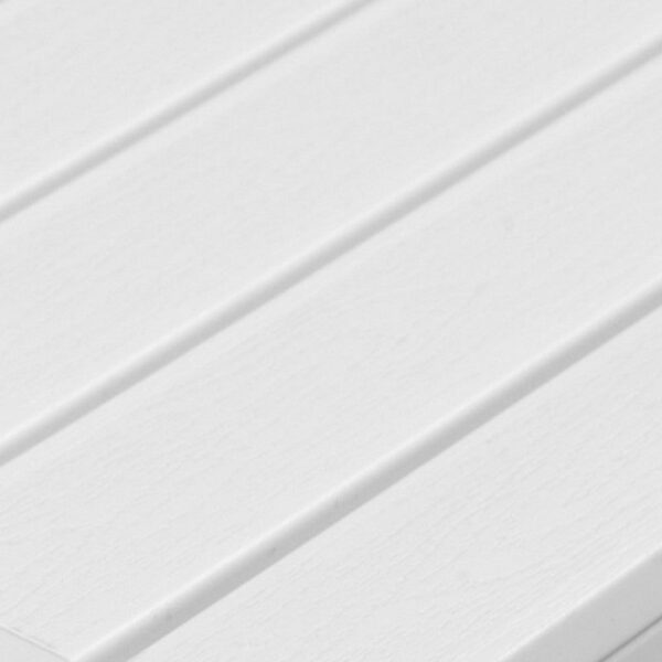 Lark 35 Inch Outdoor Coffee Table, White Aluminum Frame, Polyresin Top