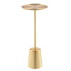 Ryan 8 Inch Side End Drink Table, Round, Tapered, Dome Base, Gold Metal
