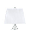 30 Inch Table Lamp, Mirrored Crystal Accent Geometric Base, Chrome, White