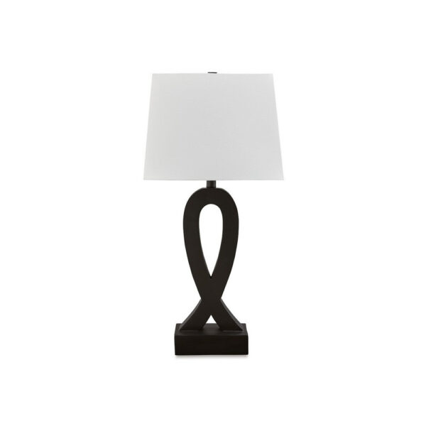 29 Inch Table Lamp Set of 2, Black Sculptural Solid Base, Empire Hardback