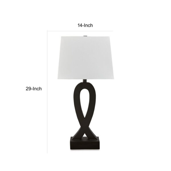 29 Inch Table Lamp Set of 2, Black Sculptural Solid Base, Empire Hardback