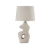 26 Inch Table Lamp Set of 2, Beige Sculptural Base, Empire Fabric Shade