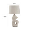 26 Inch Table Lamp Set of 2, Beige Sculptural Base, Empire Fabric Shade