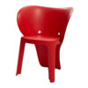 Fyna 16 Inch Kids Chair Set of 4, Curved Back, Elephant Trunk Design, Red