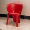 Fyna 16 Inch Kids Chair Set of 4, Curved Back, Elephant Trunk Design, Red