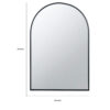 Cod 36 Inch Wall Mounted Mirror, Wide Arched Design Black Metal Frame