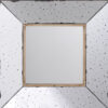 Joe 12 Inch Square Wall Mirror, 3 Dimensional, Speckled Off White and Brown