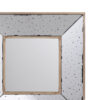Joe 12 Inch Square Wall Mirror, 3 Dimensional, Speckled Off White and Brown