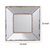 Joe 12 Inch Square Wall Mirror, 3 Dimensional, Speckled Off White and Brown