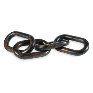 Delby Tabletop Sculpture Home Decor, Wood Link Chain, Distressed Black