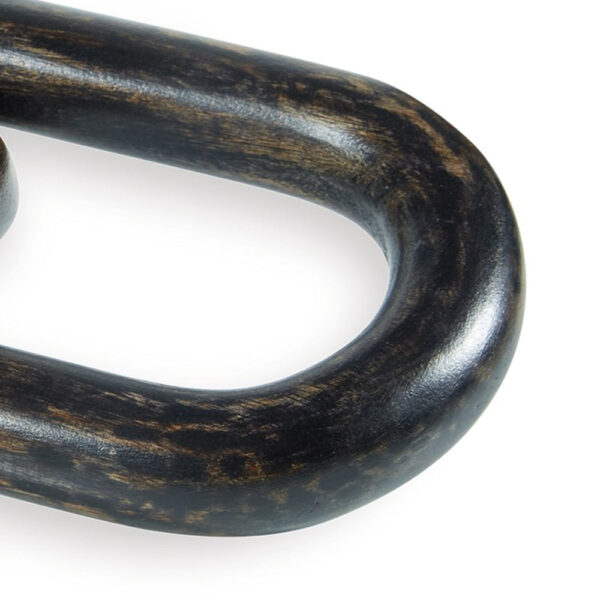 Delby Tabletop Sculpture Home Decor, Wood Link Chain, Distressed Black