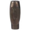 Anea Flower Vase, Face Design, Pedestal Base, Textured Bronze Finish