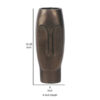 Anea Flower Vase, Face Design, Pedestal Base, Textured Bronze Finish