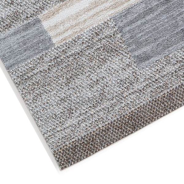 Beny 5 x 7 Medium Area Rug, Abstract Stripe Pattern, Gray, Brown, Cream