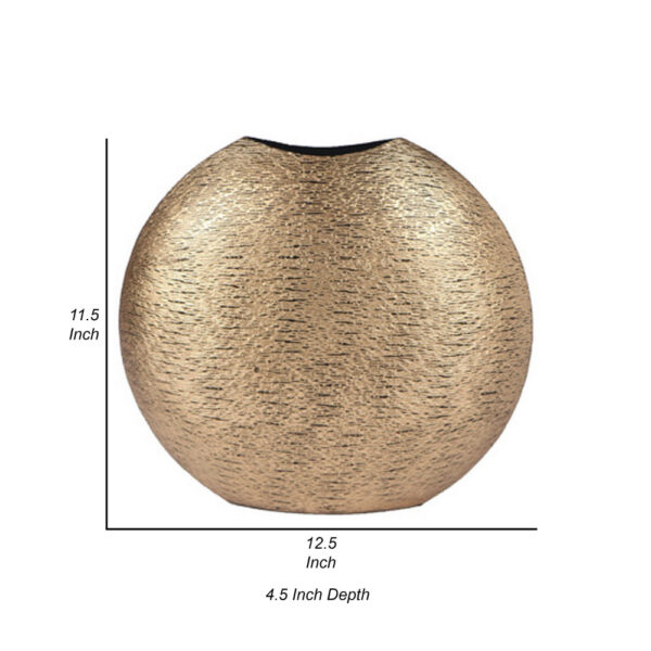 Bier Accent Flower Vase, Tabletop Decor, Gold and Black Textured Finish