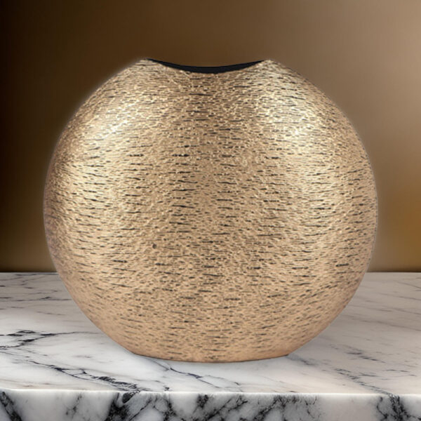 Bier Accent Flower Vase, Tabletop Decor, Gold and Black Textured Finish