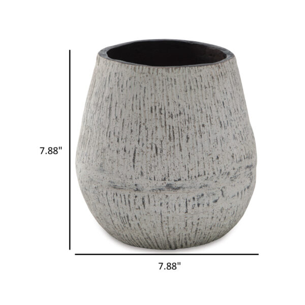 Mony 10 Inch Tabletop Decorative Flower Vase, Home Accessory, White Brown