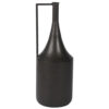 Toly 20 Inch Flower Vase, Industrial Angular Handle, Distressed Brown