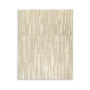 Stebin 5 x 7 Area Rug, Shag Style, 15mm Pile Cream Polyester, Washable