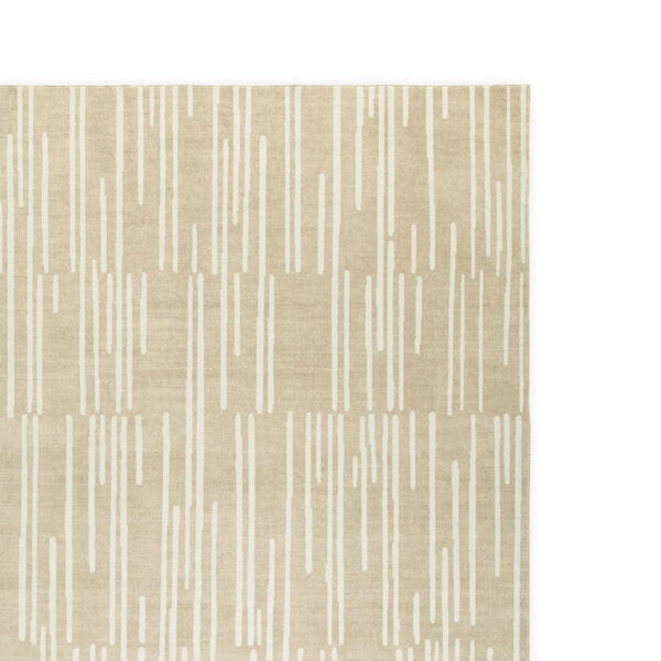 Stebin 5 x 7 Area Rug, Shag Style, 15mm Pile Cream Polyester, Washable