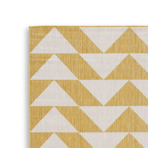 Hamley 8 x 10 Area Rug, Indoor Outdoor, Geometric Prints, Yellow, White