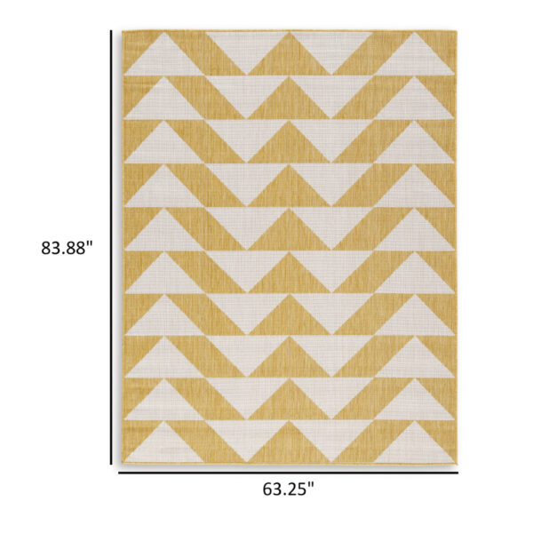 Hamley 5 x 7 Area Rug, Indoor Outdoor, Geometric Prints, Yellow, White