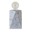 Joen 7 Inch Modern Small Table Lamp, Solid Stone Sculpture, White Terrazzo