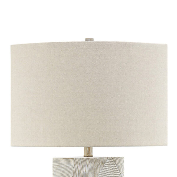 Bard 30 Inch Table Lamp, Accent Cylindrical Base, Ivory Oval Fabric Shade