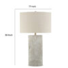 Bard 30 Inch Table Lamp, Accent Cylindrical Base, Ivory Oval Fabric Shade