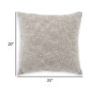 Throw Pillow Set of 4, 20 Inch Square, Brown and White Cotton Woven Texture