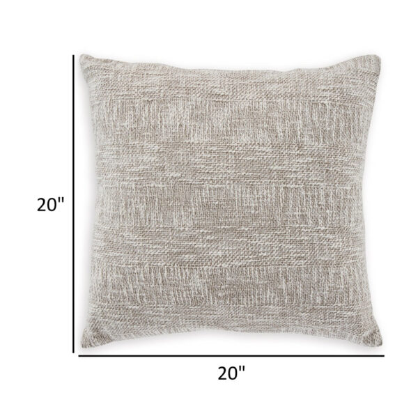 Throw Pillow Set of 4, 20 Inch Square, Brown and White Cotton Woven Texture