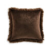 Throw Pillow Set of 4, 20 Inch, Faux Fur Polyester, Plush Textured Brown