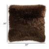 Throw Pillow Set of 4, 20 Inch, Faux Fur Polyester, Plush Textured Brown