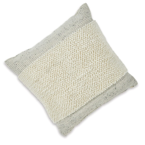 Throw Pillow Set of 4, 20 Inch, Polyester, Handwoven Stripes, Beige Cotton