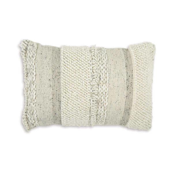 Lumbar Pillow Set of 4, 14 x 22 Inch, Polyester, Handwoven Beige Cotton