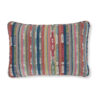 Lumbar Pillow Set of 4, 16 x 23 Inch Striped Red Blue White Green Polyester